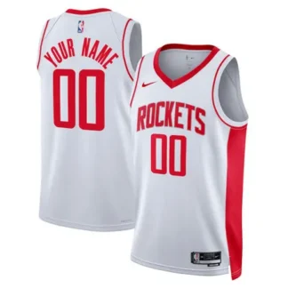 Youth Houston Rockets NIke White Swingman Association Edition Custom Jersey