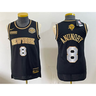 Men's New York Knicks #8 OG Anunoby Black 2026 Finals & Eastern Conference Champions Patch Jersey