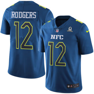 Nike Green Bay Packers #12 Aaron Rodgers Navy Men’s Stitched NFL Limited NFC 2017 Pro Bowl Jersey