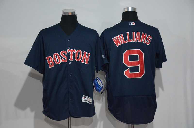 Boston Red Sox #9 Ted Williams Navy Blue Flexbase Collection Stitched Baseball Jersey