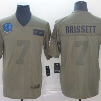 Nike Colts 7 Jacoby Brissett 2019 Olive Salute To Service Limited Jersey