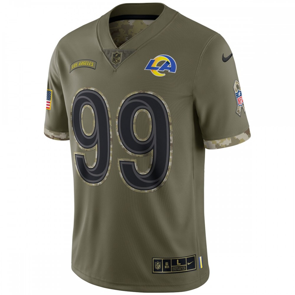 Aaron Donald Los Angeles Rams Nike 2022 Salute To Service Limited Jersey - Olive - Image 2