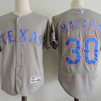 Texas Rangers #30 Mazara Gray Flexbase Collection Stitched Baseball Jersey Dzhi