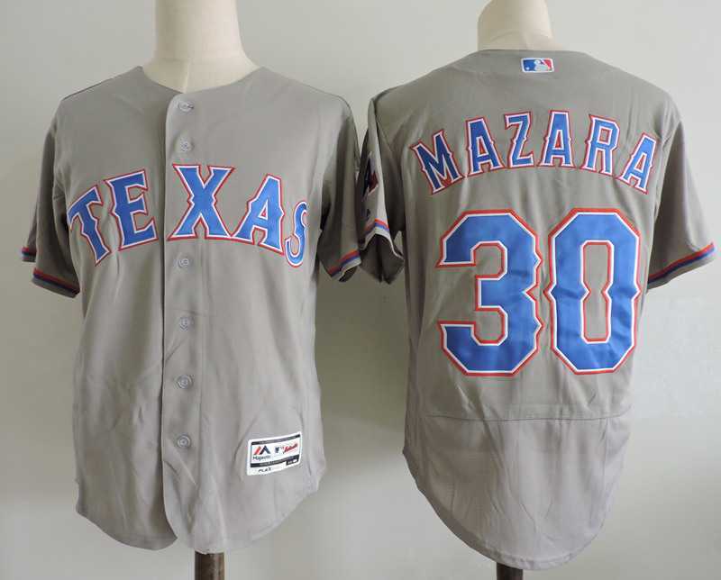 Texas Rangers #30 Mazara Gray Flexbase Collection Stitched Baseball Jersey Dzhi