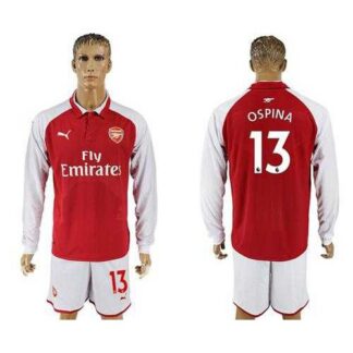 Arsenal #13 Ospina Red Home Long Sleeves Soccer Club Jersey