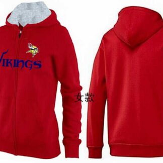 Womens Minnesota Vikings Team Logo 2015 Full Zip Hoodie-19