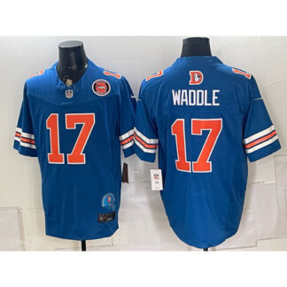 Men's Denver Broncos #17 Jaylen Waddle Royal Vapor F.U.S.E. Limited Jersey