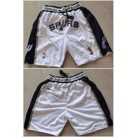 Men's San Antonio Spurs White Shorts (Run Small) QD2O