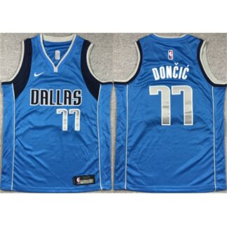 Youth Dallas Mavericks #77 Luka Doncic Blue Stitched Basketball Jersey MR3M