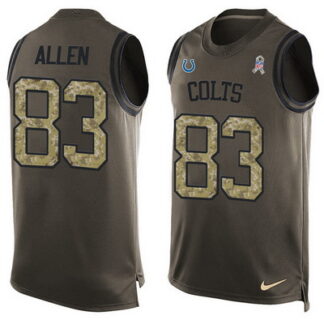 Men's Indianapolis Colts #83 Dwayne Allen Green Salute to Service Hot Pressing Player Name & Number Nike NFL Tank T...