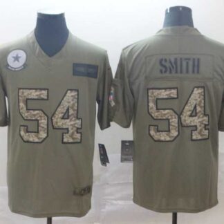 Nike Cowboys 54 Jaylon Smith 2019 Olive Camo Salute To Service Limited Jersey
