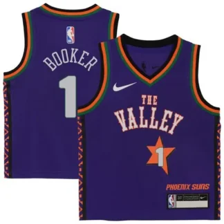 Toddler Phoenix Suns #1 Devin Booker Purple 2024/25 Swingman City Edition Player Jersey