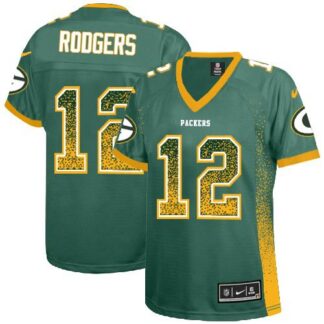 Nike Green Bay Packers #12 Aaron Rodgers Green Team Color Women’s Stitched NFL Elite Drift Fashion Jersey