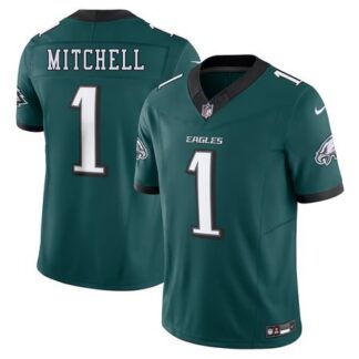 Men's Philadelphia #1 Eagles Quinyon Mitchell Midnight Green 2024 NFL Draft First Round Pick Player F.U.S.E. Vapor...