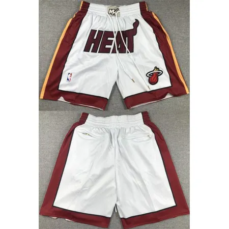 Men's Miami Heat White Shorts (Run Small) HZPJ