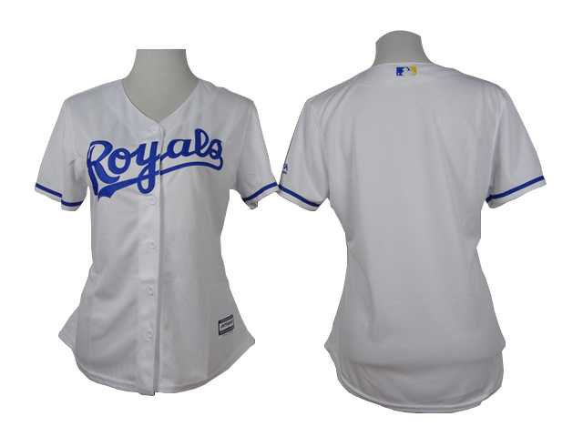 Womens Kansas City Royals Blank White Cool Base Jerseys
