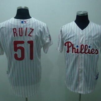 Philadelphia Phillies #51 Carlos Ruiz White Jersey