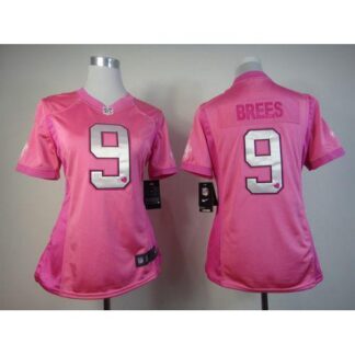 Nike New Orleans Saints #9 Drew Brees Pink Women’s Be Luv’d Stitched NFL Elite Jersey