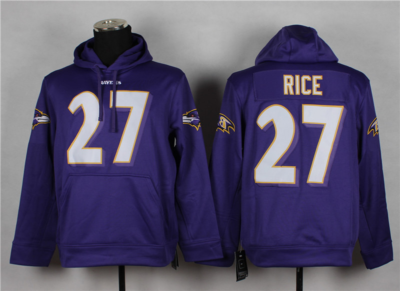 Nike Baltimore Ravens #27 Ray Rice 2014 Pullover Hoodie Purple