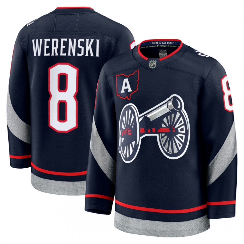 Zach Werenski Columbus Blue Jackets 2025 NHL Stadium Series Premium Jersey - Navy