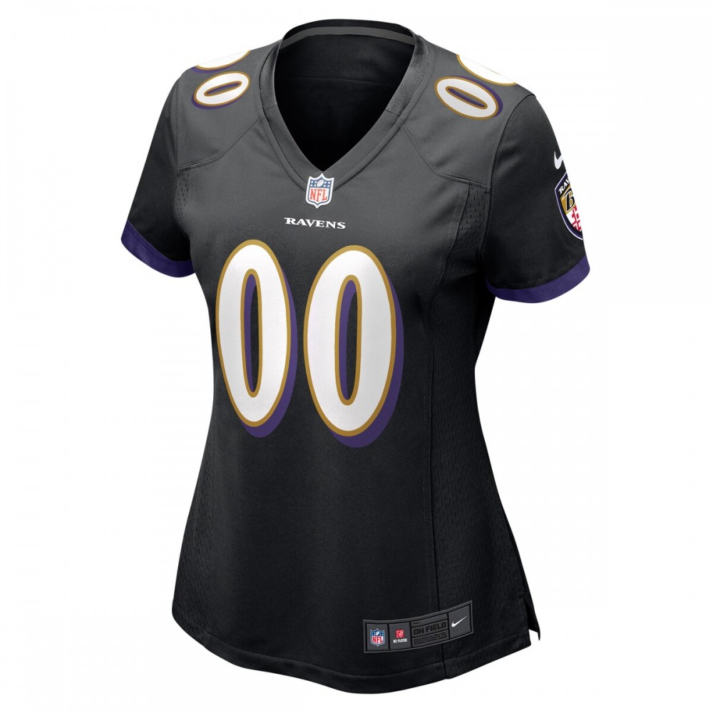Baltimore Ravens Nike Women's Alternate Custom Game Jersey - Black - Image 2