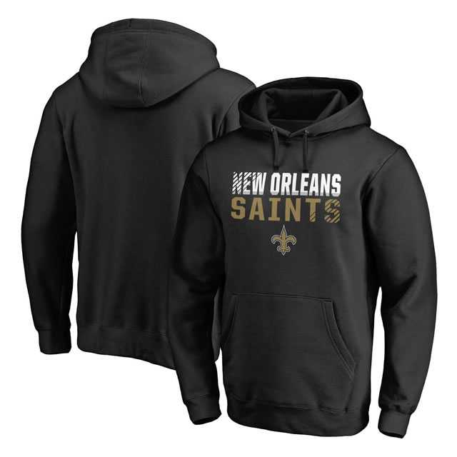 New Orleans Saints NFL Pro Line by Fanatics Branded Black Iconic Collection Fade Out Pullover Hoodie 90Hou