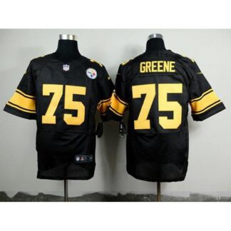 Nike Pittsburgh Steelers #75 Joe Greene Black(Gold No.) Men’s Stitched NFL Elite Jersey