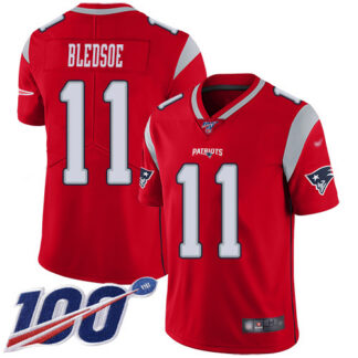 Nike New England Patriots #11 Drew Bledsoe Red Men’s Stitched NFL Limited Inverted Legend 100th Season Jersey