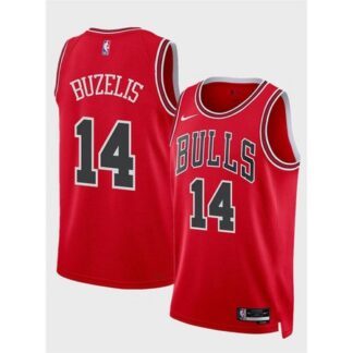 Men's Chicago Bulls #14 Matas Buzelis Red 2024 Draft Icon Edition Stitched Basketball Jersey XUNQ