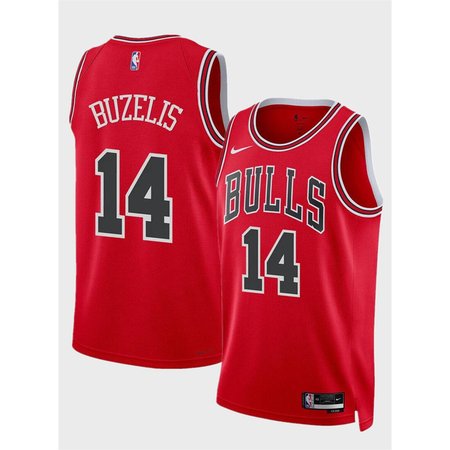 Men's Chicago Bulls #14 Matas Buzelis Red 2024 Draft Icon Edition Stitched Basketball Jersey XUNQ