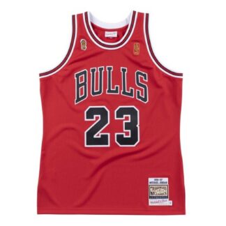 Men's Chicago Bulls Michael Jordan #23 Throwback Red 1996-97 Hardwood Classics Player Jersey