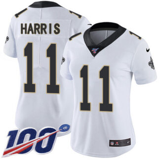 Nike New Orleans Saints #11 Deonte Harris White Women’s Stitched NFL 100th Season Vapor Untouchable Limited Jersey