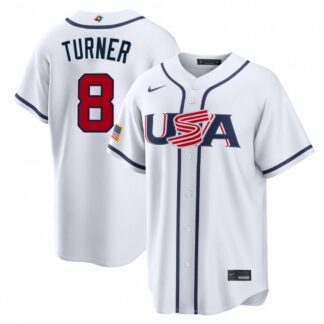 Trea Turner USA Baseball Nike 2026 World Baseball Classic Home Stadium Jersey - White