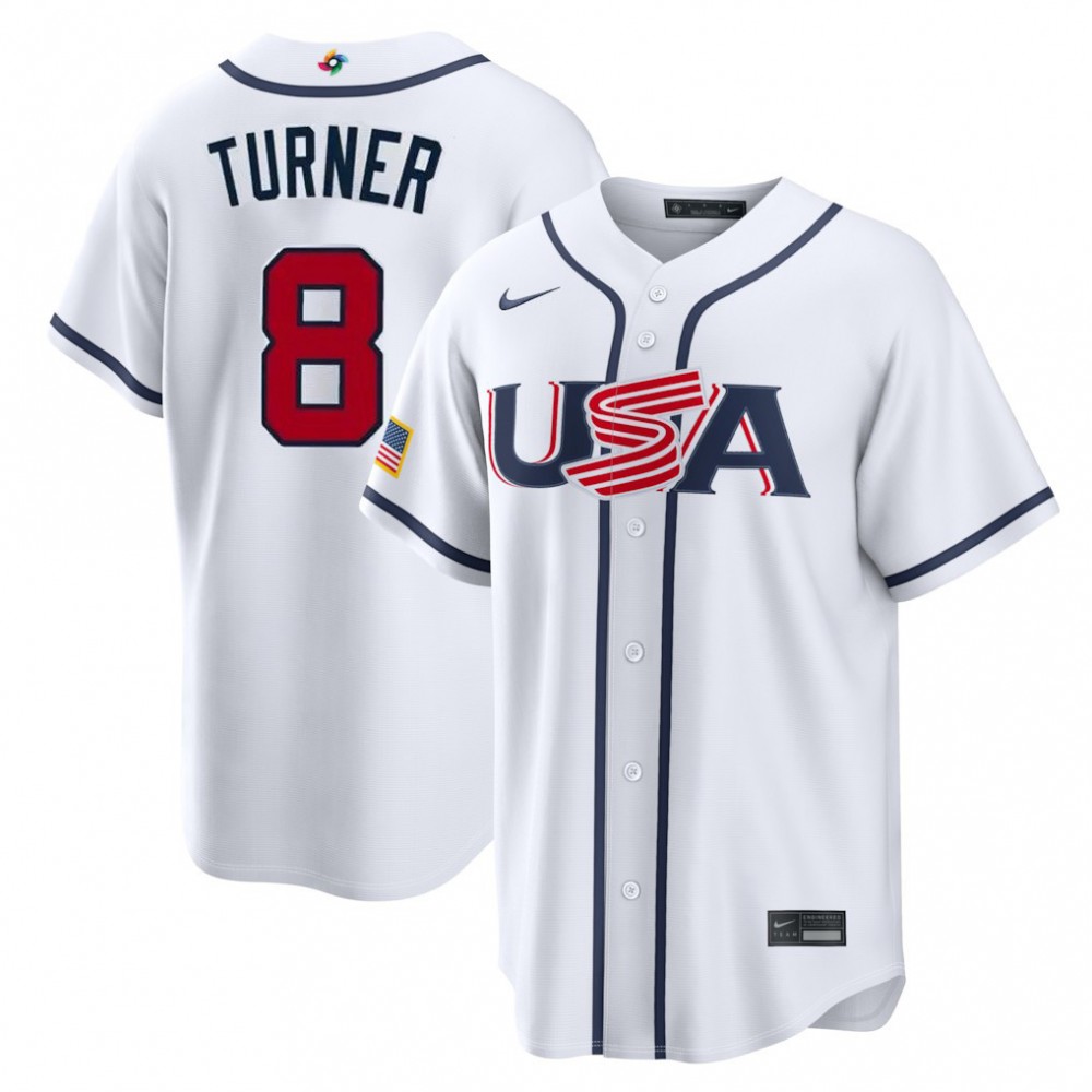 Trea Turner USA Baseball Nike 2026 World Baseball Classic Home Stadium Jersey - White
