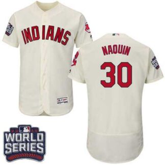 Cleveland Indians #30 Tyler Naquin Cream 2016 World Series Flexbase Stitched Jersey DingZhi