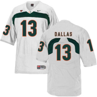 Miami Hurricanes 13 DeeJay Dallas White College Football Jersey DingZhi