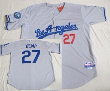 Los Angeles Dodgers #27 Matt Kemp Gray 50TH Jerseys