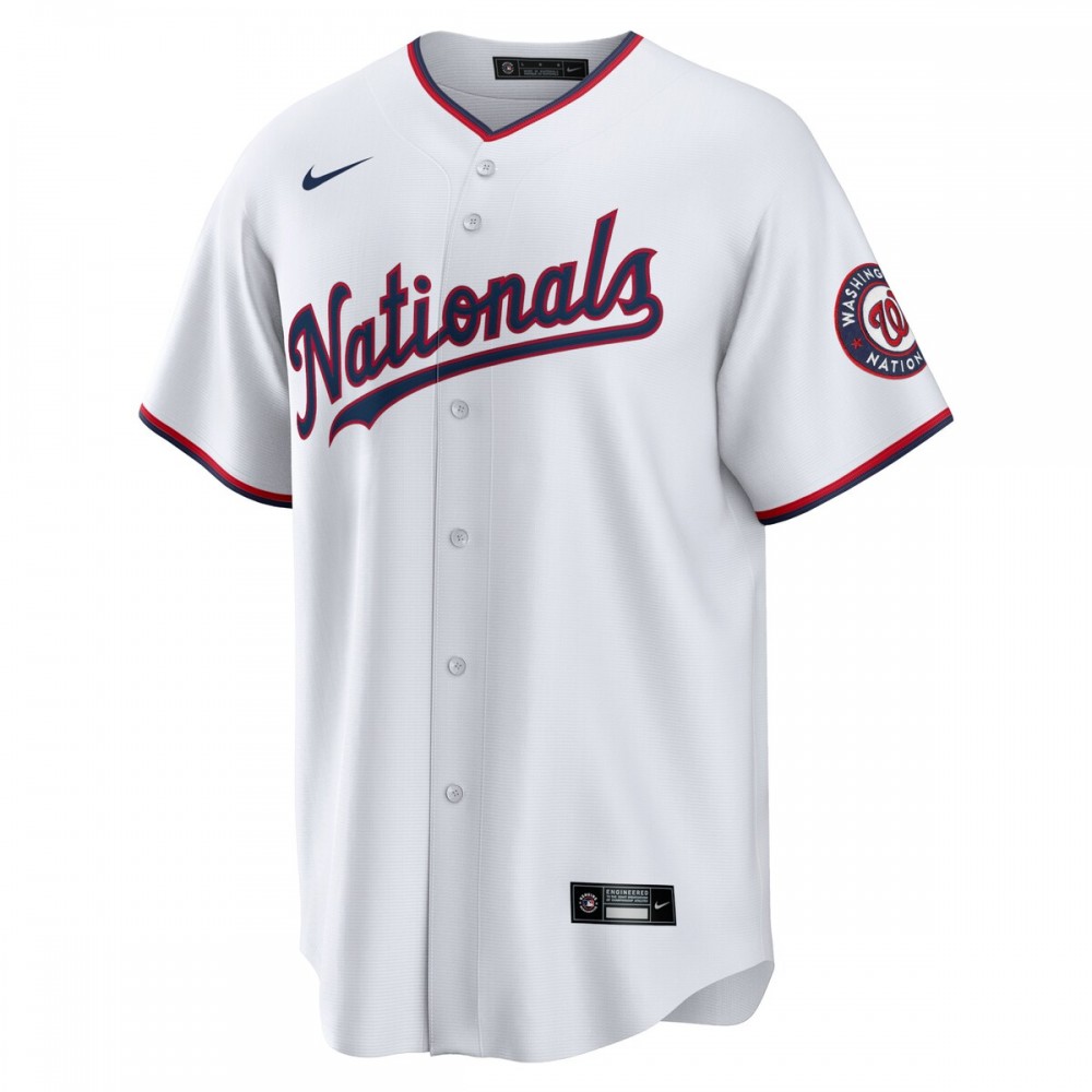 Washington Nationals Nike Home Blank Replica Jersey - White - Image 2