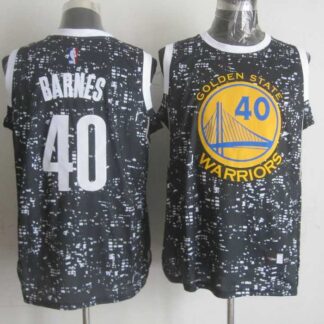 Golden State Warriors #40 Harrison Barnes Black City Luminous Stitched Jersey