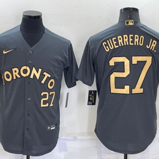 Blue Jays 27 Vladimir Guerrero Jr. Charcoal Nike 2022 MLB All Star Cool Base Jerseys