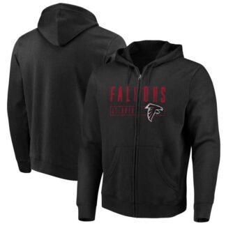 Men's Atlanta Falcons Majestic Hyper Stack Full Zip Hoodie Black
