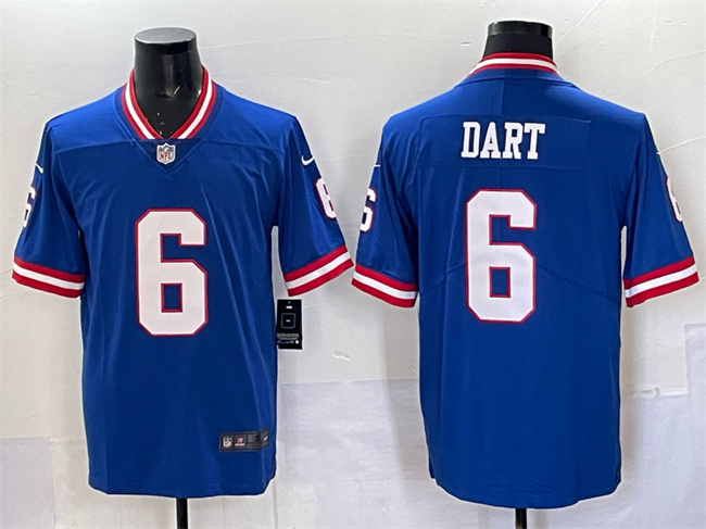 Toddlers New York Giants #6 Jaxson Dart Royal 2025 Draft Vapor Untouchable Classic Retired Player Stitched Football...