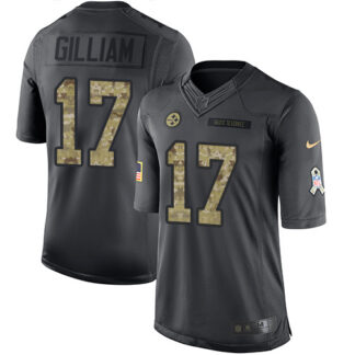 Nike Pittsburgh Steelers #17 Joe Gilliam Black Men’s Stitched NFL Limited 2016 Salute to Service Jersey