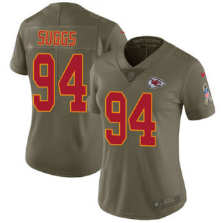 Nike Kansas City Chiefs #94 Terrell Suggs Olive Women’s Stitched NFL Limited 2017 Salute To Service Jersey