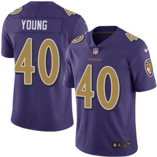 Nike Baltimore Ravens #40 Kenny Young Purple Men’s Stitched NFL Limited Rush Jersey