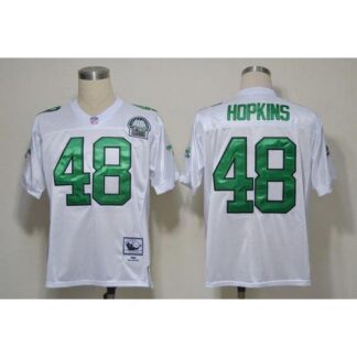 Mitchell And Ness Philadelphia Eagles #48 Wes Hopkins White Stitched Throwback NFL Jersey