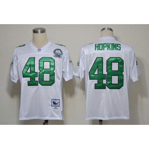 Mitchell And Ness Philadelphia Eagles #48 Wes Hopkins White Stitched Throwback NFL Jersey