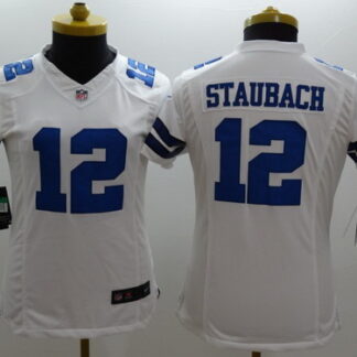 Nike Dallas Cowboys #12 Roger Staubach White Limited Womens Jersey