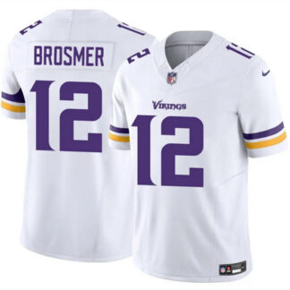 Men's Minnesota Vikings #12 Max Brosmer White 2025 F.U.S.E. Vapor Untouchable Limited Football Stitched Jersey