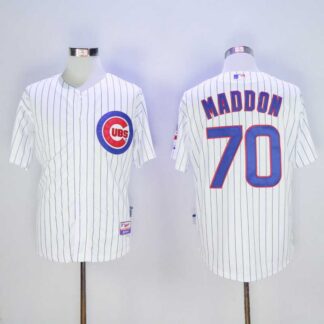 Chicago Cubs #70 Joe Maddon White (Blue Strip) Stitched Baseball Jersey